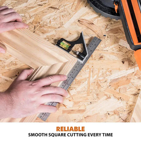 Sliding Miter Saw For Multi Material Cutting With Included Blade Cuts Wood Metal Plastic And More 50 Degree Miter 45 Degree Bevel 210 mm Slide 7-1/4 Inch Capacity Sparks Free Performance 3 Year Warranty