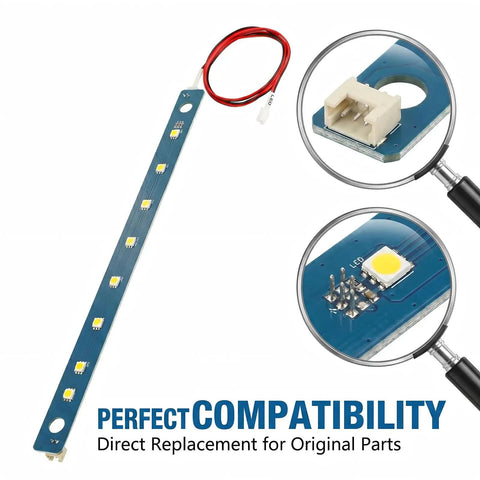 Close-up of Two Piece 24V LED Light Strip Kit For Adventurer 5M And 5M Pro showing connectors and LED chips, perfect compatibility