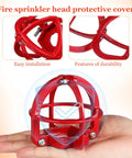 Sick Fire Sprinkler Head Guard Cover Metal Cage Protector Shell for Ceiling Mount shown in hand, red steel, 3.34 inches, easy installation.
