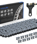 YOXUFA 420 motorcycle drive chain, 132 links, with chain breaker tool and extra links