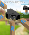 Heavy Duty 4x4 Pergola Bracket Kit With 4 Way Right Angle Elevated Wood Stand Do It Yourself Hardware Set For Outdoor Beams And Posts