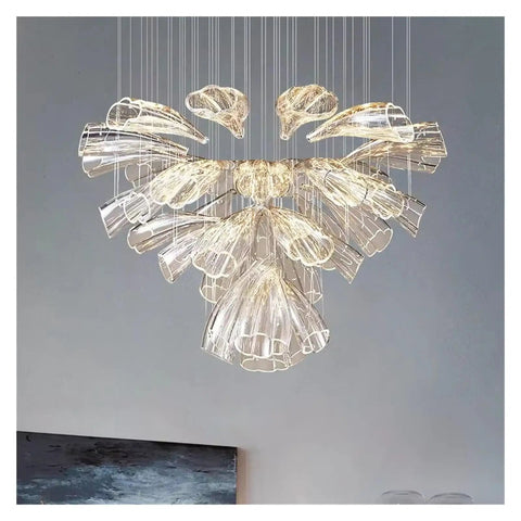 Luxury Creative Crystal LED Chandelier Glass Pendant Light Fixture For Dining Living Room Spaces turning heads with unique glass design.