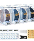 Filament Storage Box Set For 3D Printer Four Pack 4L Containers With Hygrometers Airtight Waterproof Dust Proof Design Reusable Desiccant Tube Cutter And Labels To Keep Spools Fresh And Dry