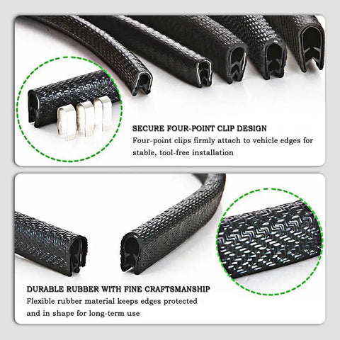 Detail of Door Edge Guard For Maybach 62 V240 2002 2012 Easy Tool Free Install Flexible U Channel with four-point clips