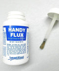 Handy Flux jar and brush from All-In-One Jewelry Soldering Kit With Flux, 3rd Hand Base, Fiber Grip Tweezers, Silver Wire And Sheet, Ceramic Board And Soldering Pick - 12-Piece USA Made Set For DIY Jewelry Fans