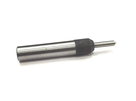 Rock Solid Spring Center Knurl Tap Guide Tool For Dead Center Alignment With Adjustable Tension Spring And Knurled Grip Shank close-up view.