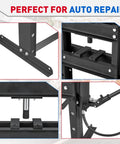 Close-up views of Beefy Hydraulic Shop Press 6/10/12/20 Ton H Frame With Adjustable Worktable For Metal Bending in garage setup