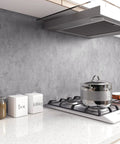 Kitchen with Textured Cement Countertop Contact Paper Peel And Stick Grey Concrete Vinyl Film For Furniture And Bathrooms Waterproof Removable