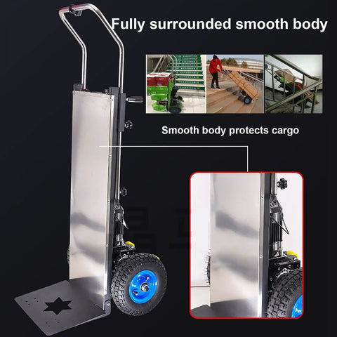 Must-Have Electric Hand Truck Stair Climber With 400kg Heavy Load Capacity, Brushless Motor, 48v Removable Battery showing smooth body design.