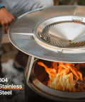 Bonfire Heat Deflector For Fire Pits, Boost Warmth And Comfort With A Wide Heat Radius, Durable 304 Stainless Steel, over flames