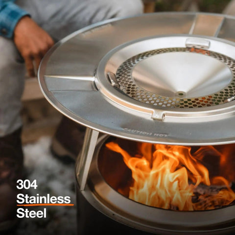 Bonfire Heat Deflector For Fire Pits, Boost Warmth And Comfort With A Wide Heat Radius, Durable 304 Stainless Steel, over flames