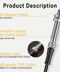 Inductive Proximity Sensor Switch M8 with ABS probe, nickel-plated copper tube, TPE cable, and indicator light.