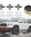 Drive Shaft Center Support Bearing And U Joint Kit For Toyota Tacoma 2005 Through 2015 2WD 4WD with truck on terrain