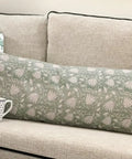 Vintage Floral Double Sided Lumbar Pillow Cover 14x36 Neutral Green Beige Botanical Farmhouse Style for Bed Sofa Living Room Cozy Accent Cushion Decor, sage green floral linen cover on sofa