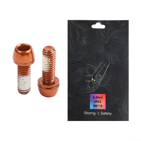 PVD Coated Steel Bicycle Crank Bolts M6x18mm With Gasket For Road Bike Colorful Crankset Arm Fixing Screws Durable Bottom Bracket Hardware Orange Heavy Duty Construction For Long Lasting Performance, orange M6x18mm bolts on package