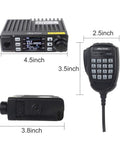 Mini Size Dual Band Car Radio Transceiver AT 779UV VHF UHF Two Way Radio For GMRS Amateur Use dimensions