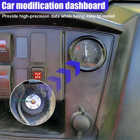 2 Inch 52mm 12V Gas Gauge Kit With Nut And Bracket Universal Fit For Car RV Boat Yacht Marine And Motorcycle Dash