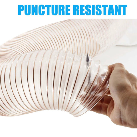 8 Inch Dust Collection Hose 20ft Flexible Collector Hose With Stainless Steel Clamps being bent to show puncture resistance