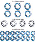 RC Car Parts Compatible With Enduro And Sendero 1 By 10 Scale Beefed Up Bearing Kit with blue rubber-sealed bearings