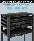 Flat Cat6 Ethernet Cable 2 Ft Pack of 5 Slim Patch Cables for Fast Home Internet 30 AWG Pure Copper 10Gbps 500MHz installed