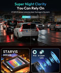 Night view with cars highlighting 4K Front And Rear Dash Cam With 170 Degree Ultra Wide View, IMX415 Starvis Sensor capabilities.