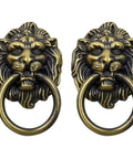12 Pack Lion Head Cabinet Knobs Pulls With Mounting Screws For Drawer Dresser Wardrobe Kitchen Cupboard, zinc alloy, antique finish