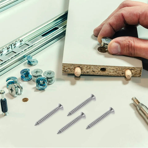 Drywall Anchors And Screws Kit 50 Sets Easy Install Stainless Steel And Plastic Construction for Home Reno projects