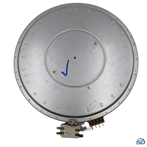12 Inch Triple Haliant Surface Heating Element Replacement For Electric Range - Top view of metal circular element with connectors