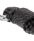 Poly Winch Rope With Steel Hook 3/8 In By 20 Ft, Heavy Duty Twisted Polypropylene, Shock Absorbing, Black Rope for Winches