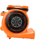 Heavy Duty Industrial Air Mover Carpet Dryer And Stackable Floor Blower With Three Speed Settings And Badass One Horsepower Motor side view showing fan and handle.