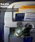 Universal In Flight Phone Holder Mount for airplane hands free viewing attached to plane tray with 360 degree rotation