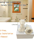 Sharp Ceramic Toilet Bolt Caps 2 Pack White Cat Design Decorative Screw Covers on display in a bathroom setting.