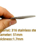 Espresso Puck Screen 51mm, 316 Stainless Steel, Reusable 1.7mm Thick 150 Micron Filter Mesh Plate shown from side view