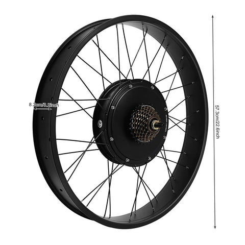 26 Inch Rear Wheel Electric Bike Conversion Kit 48V 1500W High Torque Hub Motor With 3 Mode Controller PAS LCD Display Twist Throttle Turn Any Ride Into Dope Ebike On The Road, detailed motor hub view