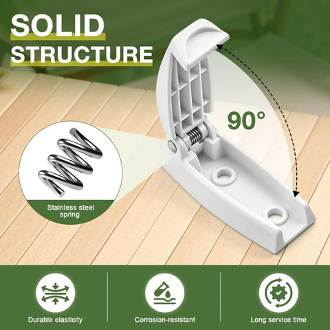 Five Piece RV Door Holder Kit For Campers And Trailers Keeps Luggage Compartment Doors Open And From Swinging Shut, hinge detail