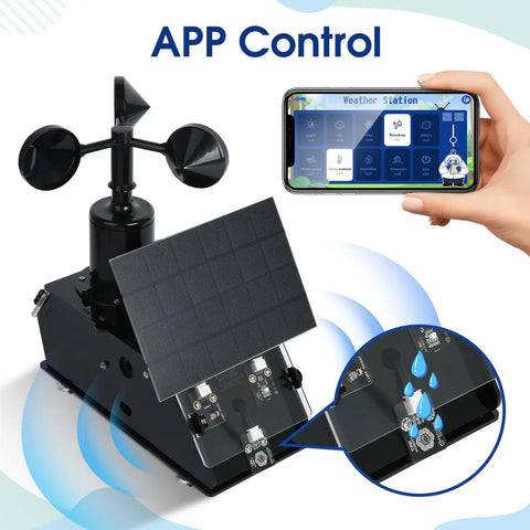 Awesome IoT Weather Station Kit For Indoor Outdoor Use With 8 Sensors And Solar Panel, ESP32 Compatible Arduino IDE Ready STEM Electronics Coding Kit For Teens And Adults with app screen
