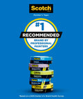 A stack of various Scotch painter's tapes with text '#1 Recommended Brand by Professional Painters' on a blue background.
