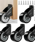 Heavy Duty Gate Caster Wheels 4 Pack 2 Inch Anti Sag Roller Hangers Deliver Smooth As Butter Silent Swinging Motion For Effortless Fence Driveway Gate Repairs mounted on wood with screws.