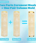 Two Part 26 Inch Concrete Roman Molds front and back view for DIY balustrades and garden decor