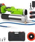 Electric Grease Gun 12,000 PSI Cordless Battery Powered Kit With 2x2.0Ah Batteries Bright LED Light 3 Couplers