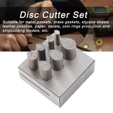 Drop Shape Disc Cutter Set In 45 Steel For Jewelry Making, Pro Grade Die Cutting Tools With Flat Bottom includes 7 dies