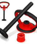 Adjustable Kettlebell Handle Grip For Dumbbells Easy Quick Assembly home gym gear product with red and black plastic build