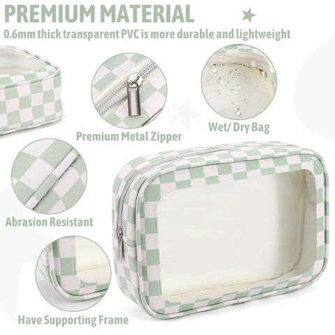 Five Piece Diaper Bag Organizer Set And Travel Toiletry Bags Waterproof TPU Makeup Bag Set features PVC material with metal zipper