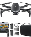 Dope 4K GPS Drone With Camera For Adults, Auto Return Home, Follow Me, Optical Positioning shown with accessories and carrying case