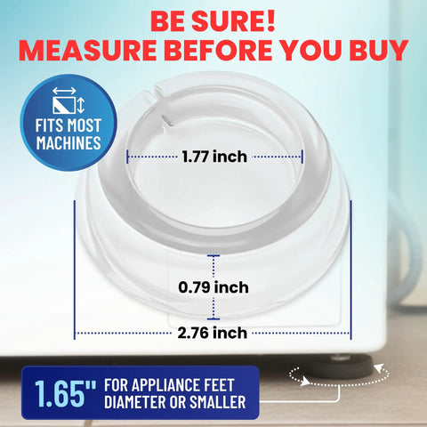 4 Pack Silicone Washer Anti Vibration Pads Stabilizer Feet For Round Washer And Dryer Feet Up To 1.65 Inches Dimensions