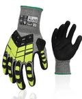 Heavy Duty Impact Resistant Work Gloves For Guys And Gals With Nitrile Grip, Cut Resistant, Non Slip, Touch Screen Compatible, ANSI Level 4 Protection For Gardening, Construction, And Mechanics, X Large