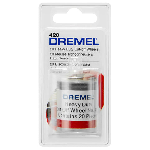 Cut Off Wheel Set for Rotary Tools 15/16 Inch Diameter 0.40 Inch Thick 1.0 Mm Discs 20 Piece Pack packaging