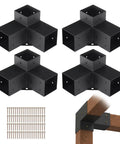Heavy Duty 4x4 Pergola Brackets Kit with 3-Way Corner Design and 4 Pieces for Awesome DIY Outdoor Wood Projects