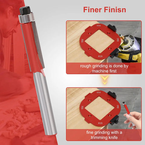 Heavy Duty Aluminum Router Corner Radius Template Kit Including Eight Radius Measurement Options For Butter Smooth Woodworking Edge Profiling And Router Table Jig Setup That Guarantees Zero Headaches