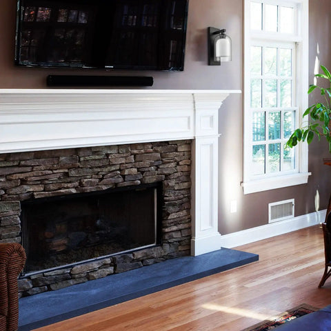 Living room with Dope Industrial Black Wall Sconce With Double Glass Shades Wall Mounted Lighting next to bright window